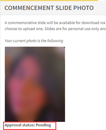 Pending status under the student's chosen photo in the MyUI RSVP