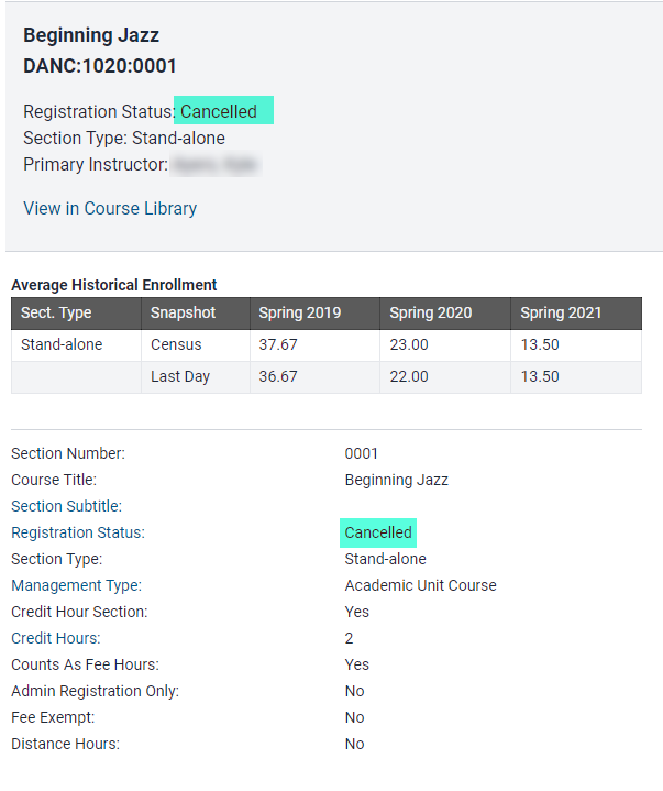 Image shows registration status changed to Cancelled
