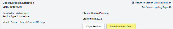  Submit to Workflow button on section in Planning Status