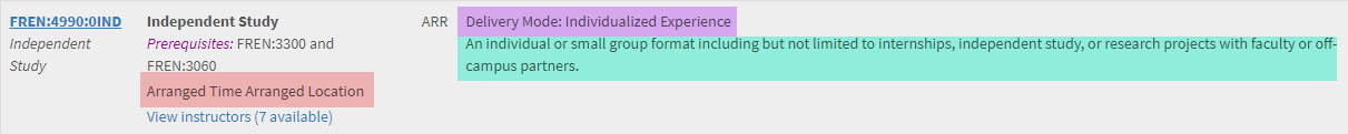 MyUI view of a course section that is individualized experience