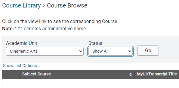 MAUI Course Library Course Browse screen