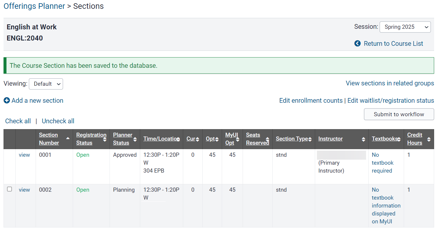 New section in Planner with option to submit to workflow