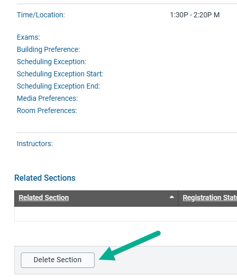 Section in Planning status can be deleted.